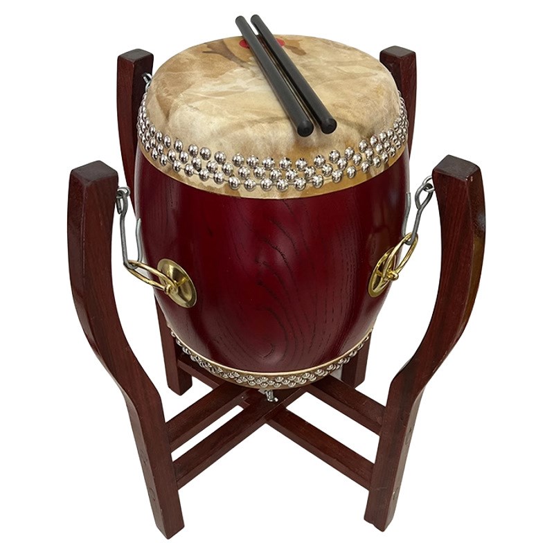 高档黄牛皮椿木h高音战鼓配鼓架红色椿木加厚牛皮戏曲剧团唱戏堂