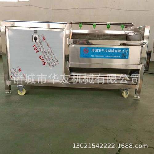 全自动椰枣毛刷清洗机红枣栗子夏威夷果U型毛辊去杂清洗设备