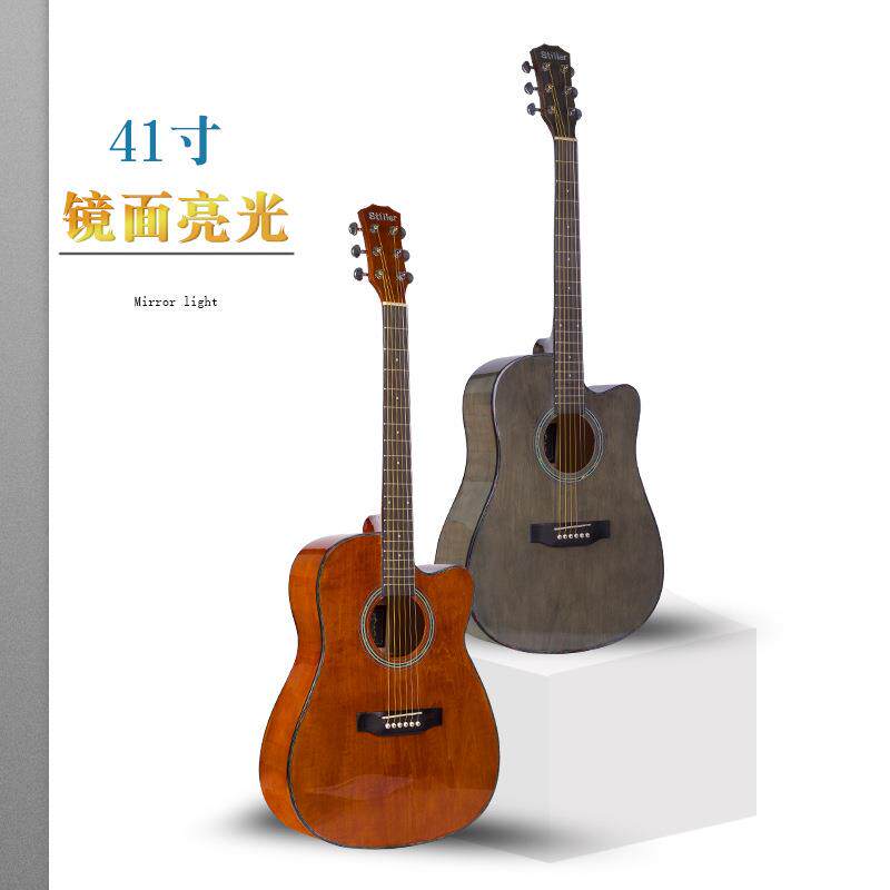 40寸41寸椴木吉他初学者入门亮光吉他成人学生民谣吉他guitar厂家
