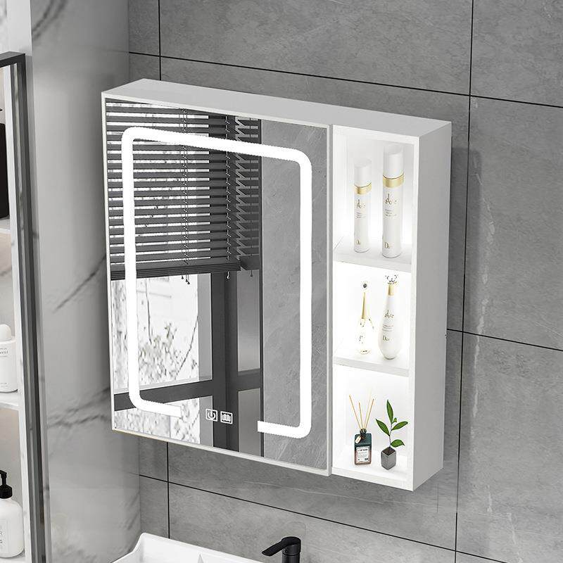 智能发光镜柜镜箱太空铝浴室柜收纳盒卫生间挂墙式储物发光浴室镜