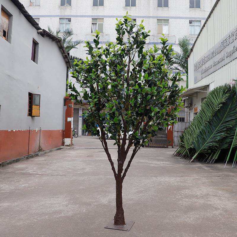 仿真茶花树室内外装饰假茶花树 假植物塑胶杆新款造景仿真绿植