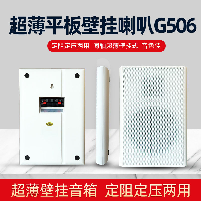 G506超薄壁挂式喇叭定压定阻两用挂墙平板音响背景音乐广播音箱
