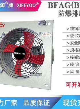 新风源BFS-300防爆排风扇 前方后圆款换气扇0.12KW风量2200m³/h