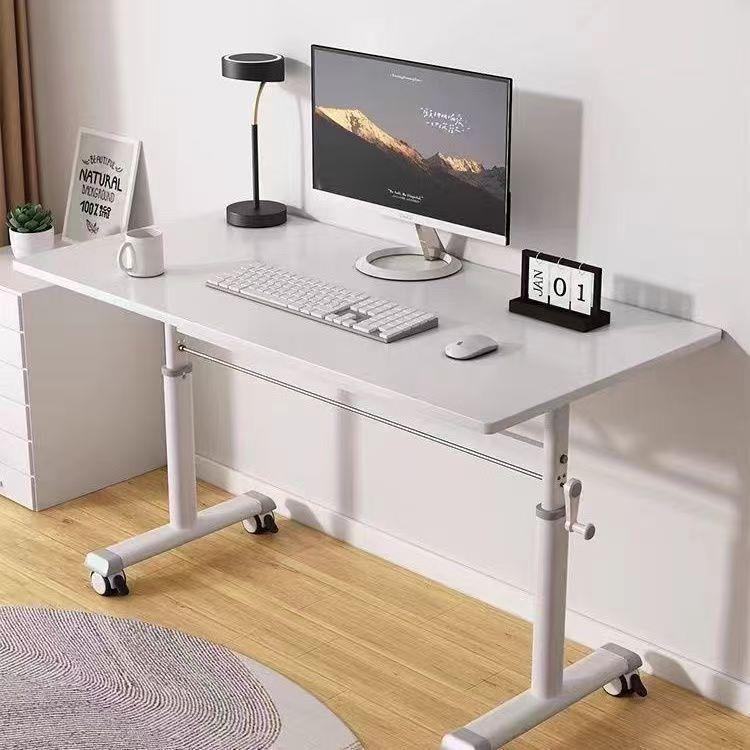 升降桌家用卧室台式学生学习书桌写字办公桌子带滑轮手摇电脑桌