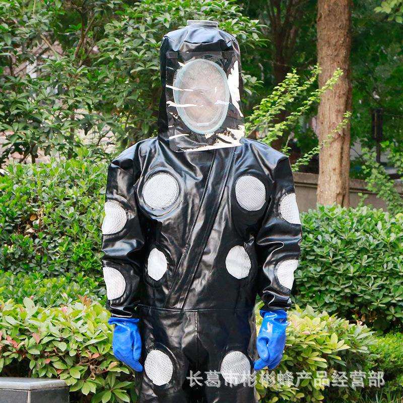 马蜂服透气全套连体带3风扇加厚散热防蜂服胡蜂服防蜂25孔3风扇