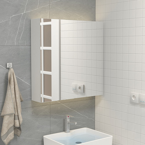 浴室镜柜镜箱挂墙卫生间镜子柜带置物架洗手间壁挂实木储物镜面柜