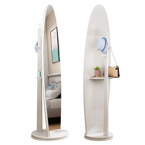 镜子全身镜穿衣镜女家用落地镜试衣镜卧室立体旋转长镜简约收纳镜