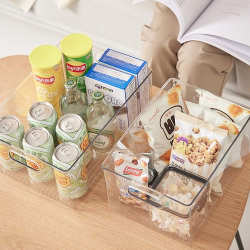 全透明零食收纳盒小收纳箱桌面家用抽屉式放零食盒子筐办公室宿舍