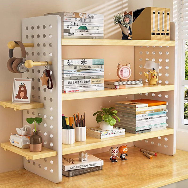 桌上书架桌面置物架书桌收纳架宿舍办公桌多层洞洞板桌面柜收纳柜