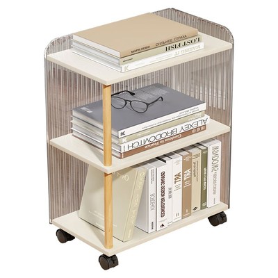 亚克力书架桌下可移动置物架带轮小书柜办公用品储物架文件整理架
