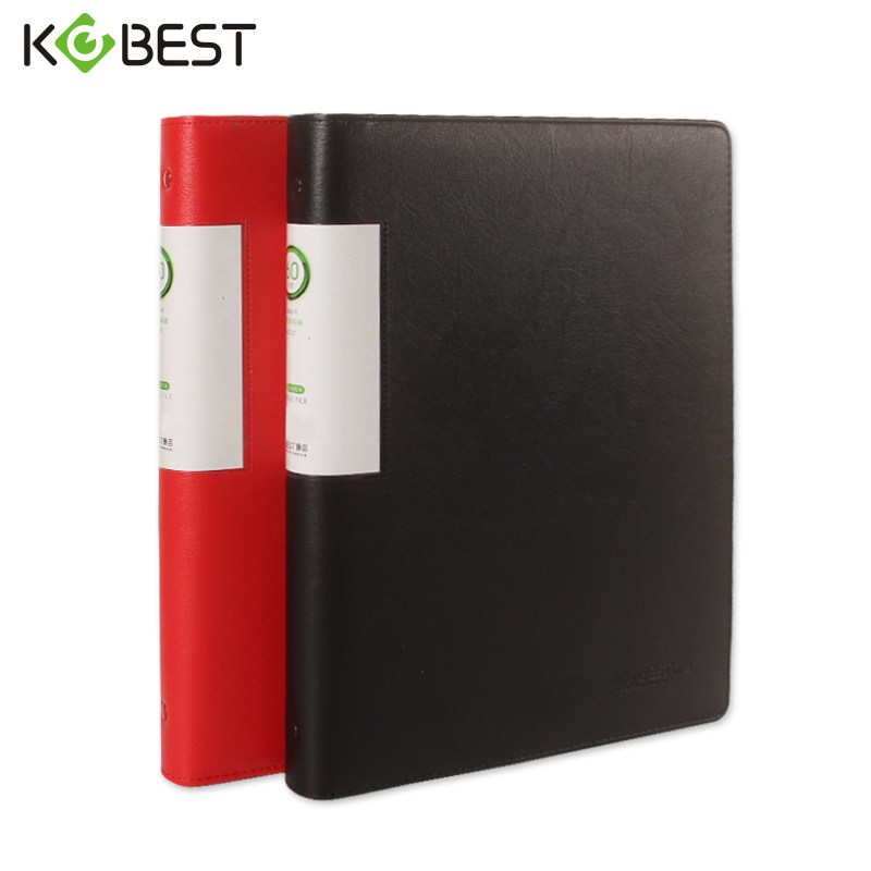 康百皮质活页资料册A4多层文件夹10/60插页袋4孔O型资料夹印LOGO