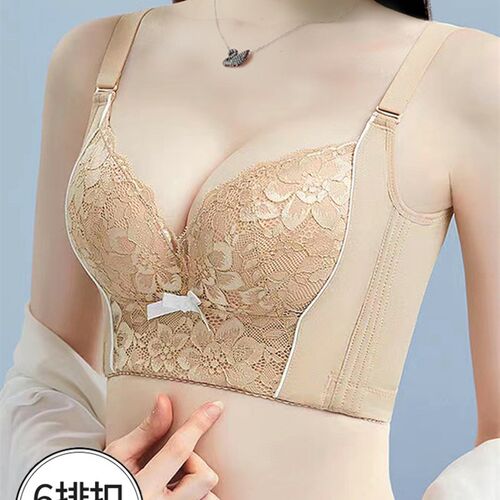调整型小胸显大聚拢收副乳内衣女矫正下J垂外扩胸罩六排扣加厚文