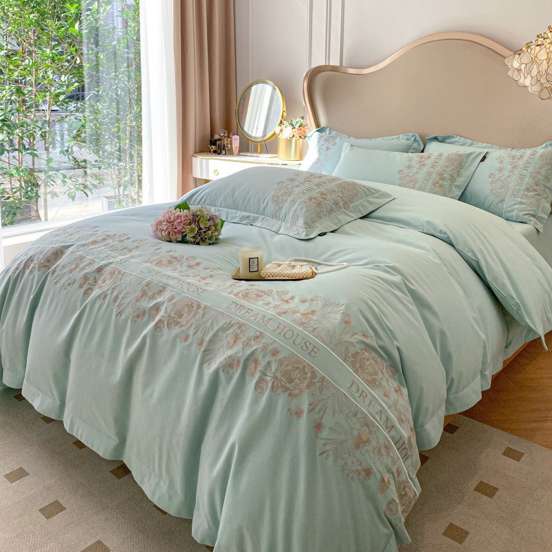 2025年新款A类200支高档长绒棉磨毛纯棉四件套全棉冬加厚被套4