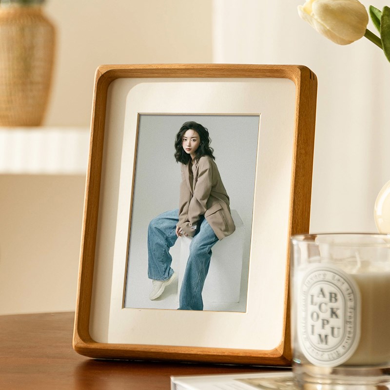 黑胡桃实木相框摆台洗照片做成打印6寸8木质7高级感a4空框diy