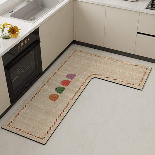 厨房专用地垫l型吸水垫硅藻泥2x024新款防滑防摔可擦免洗l形地毯