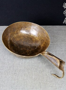纯铜水瓢a 大号铜瓢 铜水勺 黄铜大勺铜马勺 老式纯手工铜锅铜炒