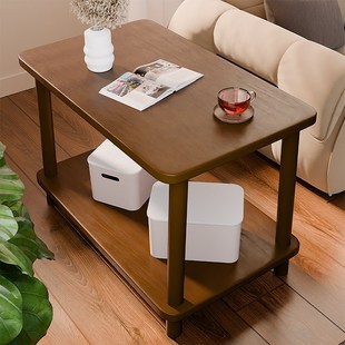 小桌子简易出租屋小户型双层茶桌正方形茶几客厅2025新款沙发边几