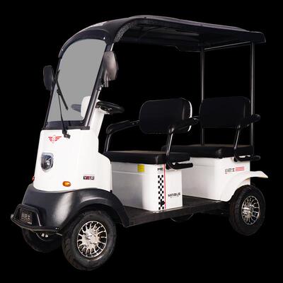 小巴士X3新款电动四轮车老人代步车双排座接送孩子景区观光车巡逻