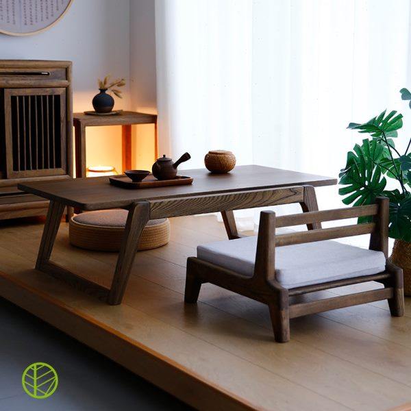 麦舍和室小矮桌子榻榻米茶桌椅组合实木飘窗茶几炕桌日式禅意茶台