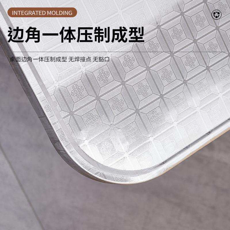 不锈钢方桌子折叠餐桌家用简易饭桌港风烧烤茶餐厅甜品小吃店新款