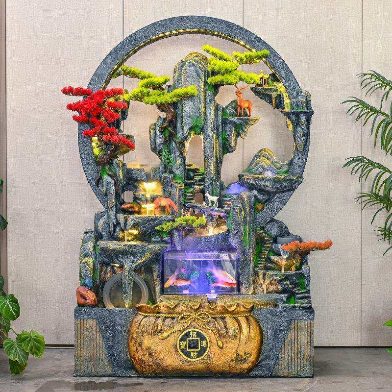 招财聚宝盆水幕墙流水屏风摆件公司酒店院子客厅鱼缸造景假山喷泉,鲜花速递/花卉仿真/绿植园艺,割草机/草坪机,淘宝优惠券,粉丝福利购,淘宝优惠卷