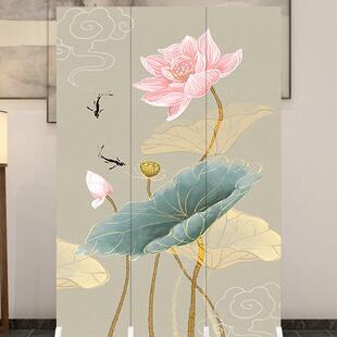 中式家用屏风隔断客厅卧室卫生间进门口遮挡帘办公室简易移动折叠