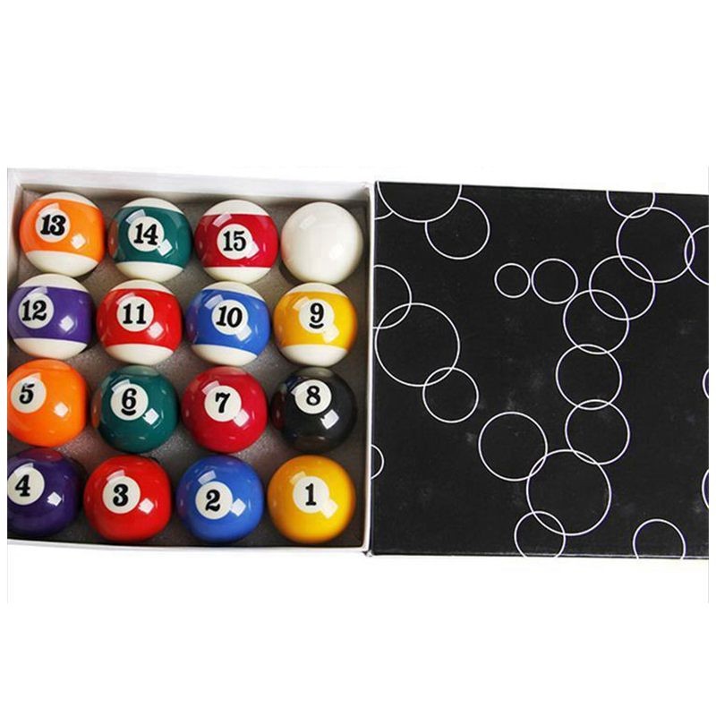 标准美式台球黑八专用台球子16彩中式黑8 美式15球台球桌球子