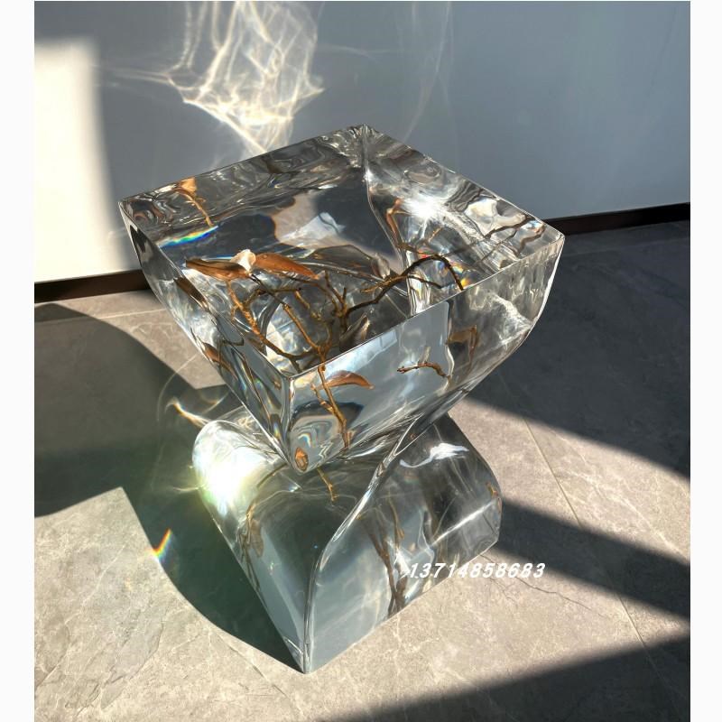 亚克力墩子树枝实木小凳子茶凳板凳矮凳家用客厅酒店休闲椅子