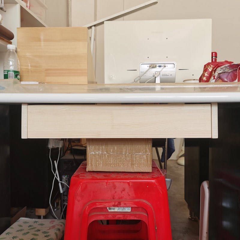 定制桌底抽屉抽拉滑板滑轨办公桌延伸加长工作台面键盘架安装吊装