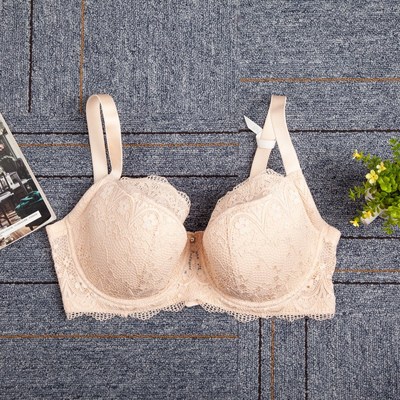 65F 70H女聚拢全罩杯薄款文胸大胸显小防下垂大码蕾丝内衣有钢圈