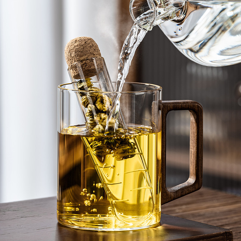 耐热玻璃试管茶漏新型泡花茶叶过滤神器茶水分离仓食品级杯具配件图片