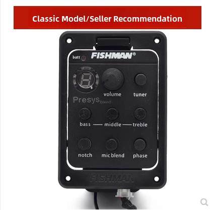 国产fishman渔夫301木吉他拾音器带打板mic电箱开孔民谣古典通用