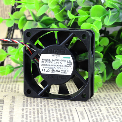 NMB 6015 24V 0.09A 6CM/厘米 报警 变频器风扇 2406KL-05W-B49