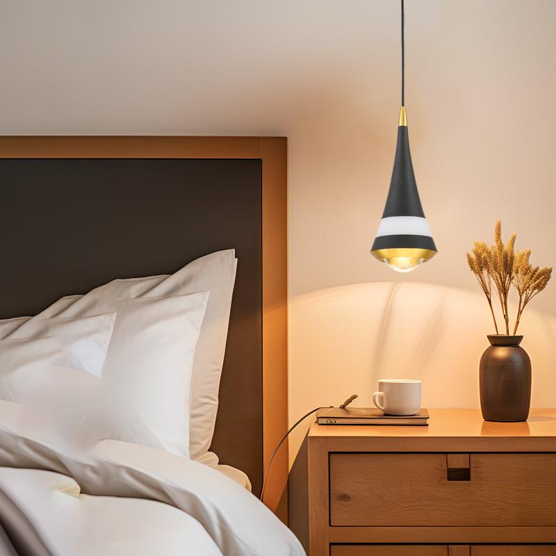 欧式卧室床头悬浮吊灯艺术手扫感应可升降主卧玄关装饰氛围小吊灯