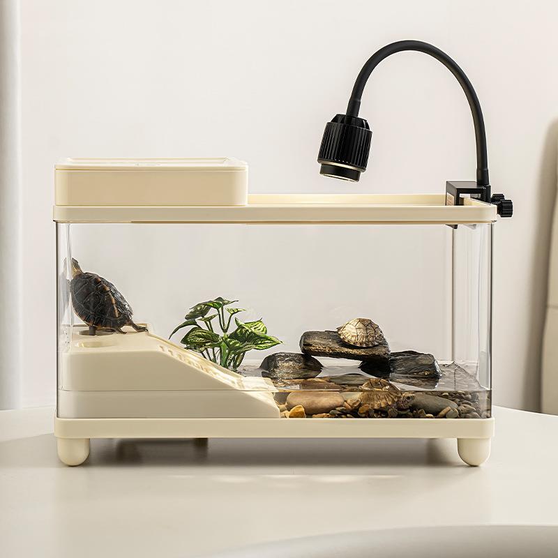 家用鱼缸小型乌龟饲养缸办公室桌面积木鱼缸观赏金鱼缸生态造景