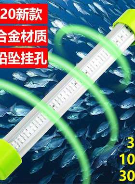 2021年新款跨境300W大功率铝合金DC12V绿白蓝黄色LED集鱼灯