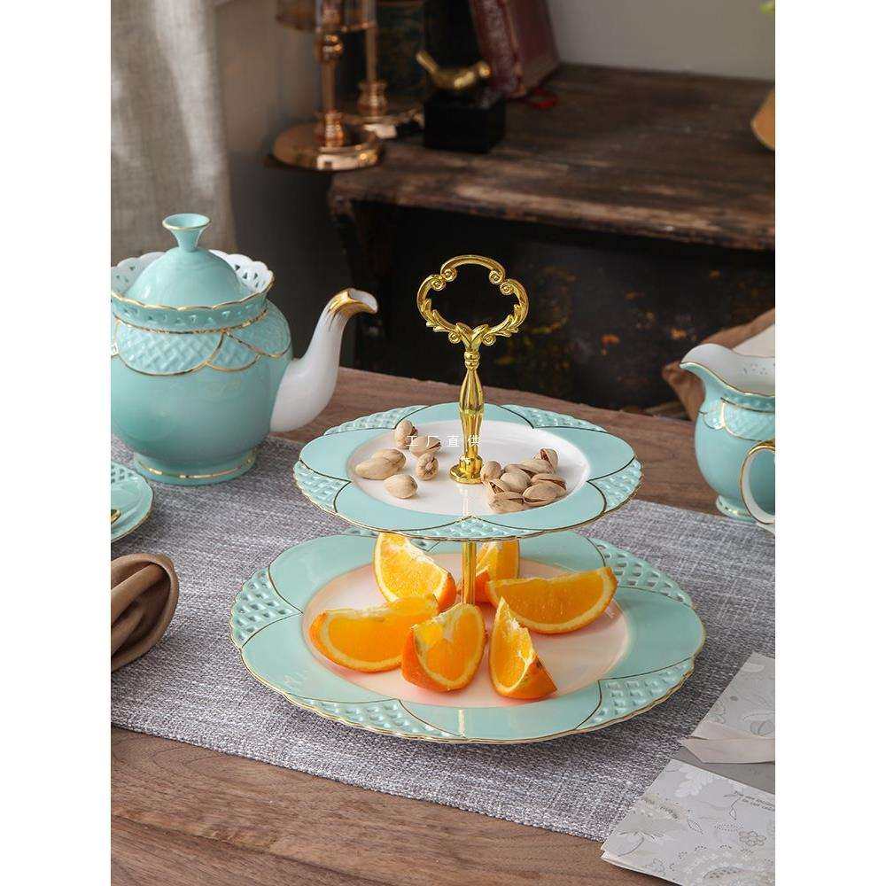 欧式小奢华陶瓷串盘创意英式金边镂空三层点心盘蛋糕架子糖果盘,电子元器件市场,其它元器件,淘宝优惠券,粉丝福利购,淘宝优惠卷