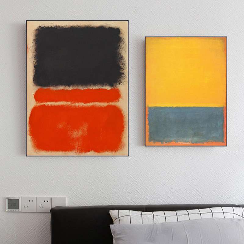 色彩 马克罗斯科大幅抽象色块艺术装饰画客厅卧室工作室玄关挂画图片