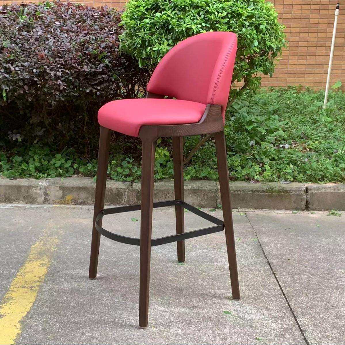 简约北欧现代实木吧椅高脚凳咖啡厅创意时尚酒吧椅家用个性奶茶店