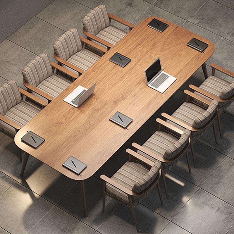 北欧实木办公桌椅大型商用电脑桌长方形职员工作台简约公司会议桌