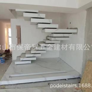 钢化玻璃扶手楼梯钢槽现代家用室内别墅栏杆超白实木阳台护栏