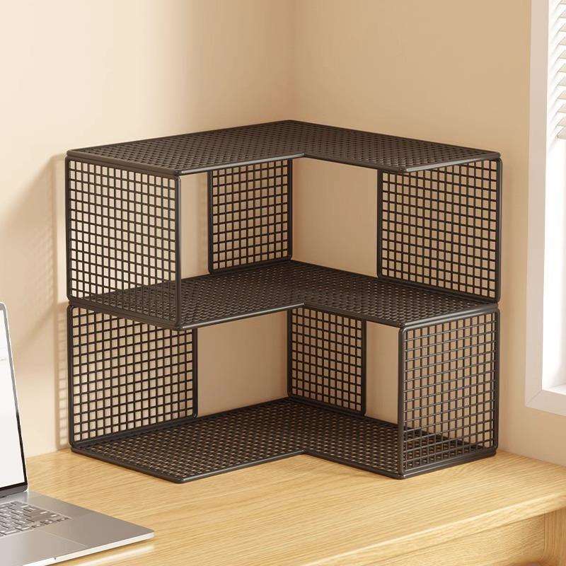 办公桌置物架桌面整理架桌上文件分层储物柜大容量资料档案收纳筐