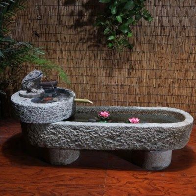 旧石槽老石缸青石石槽鱼缸石头花盆阳台水景竹子流水圆形养荷花池,家居饰品,石雕,淘宝优惠券,粉丝福利购,淘宝优惠卷