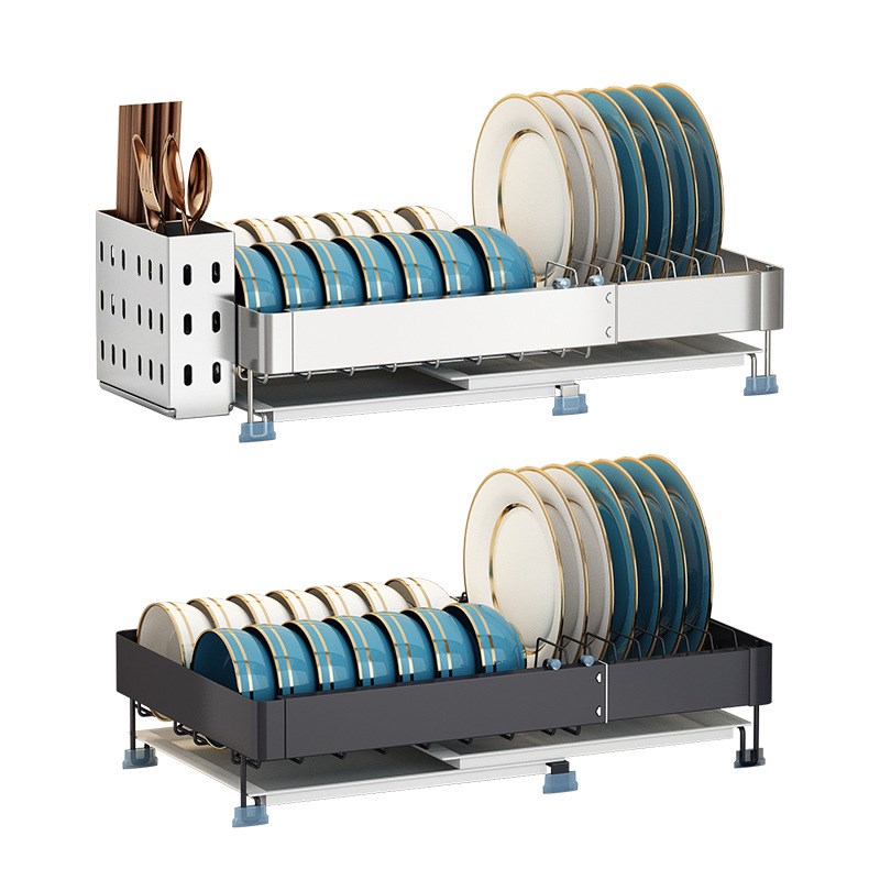 广东工厂碗碟收纳架家用沥水碗架单层收纳碗架小型黑Y色厨房置物