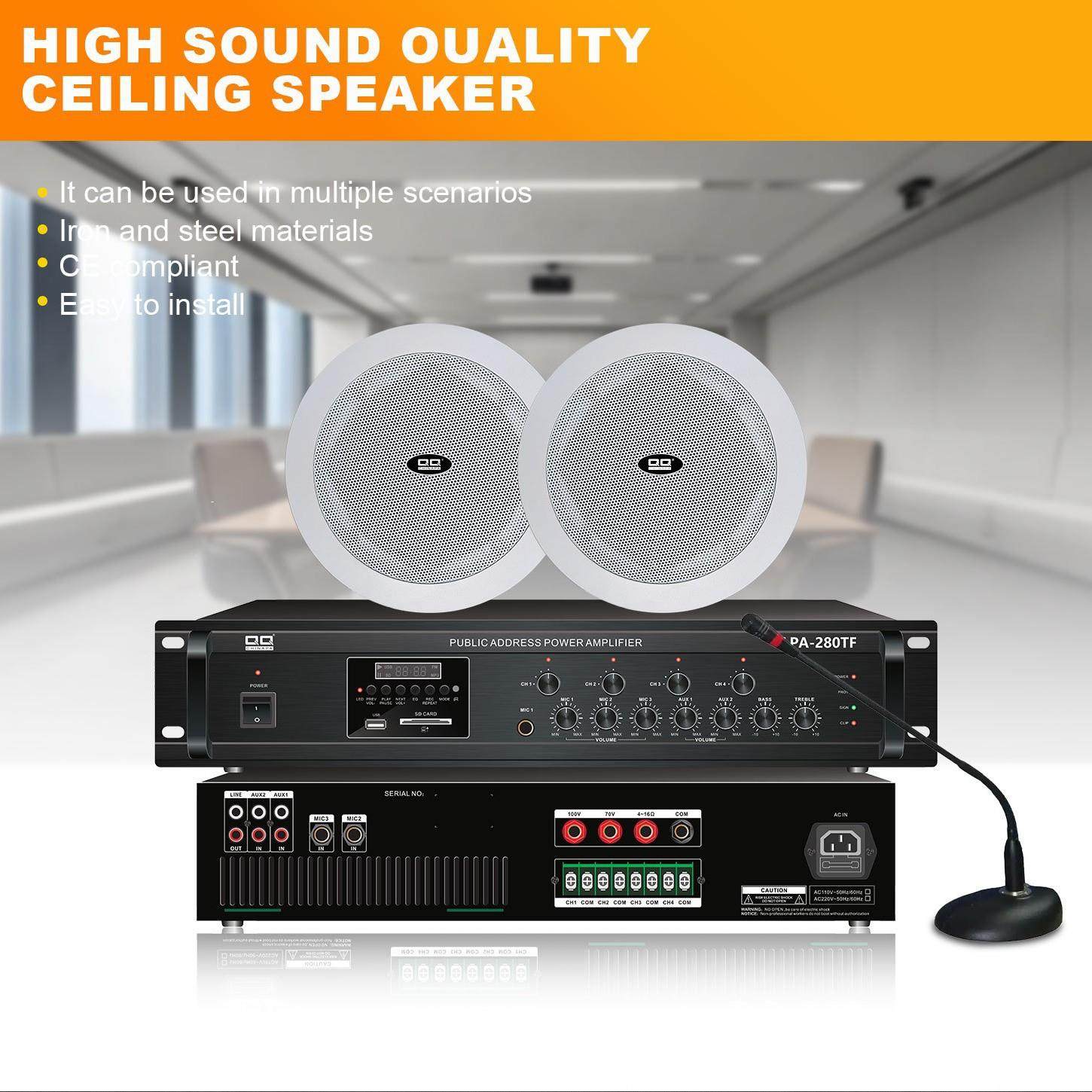 20W30W背景音乐公共广播系统天花喇叭定压同轴吸顶音箱扬立体声