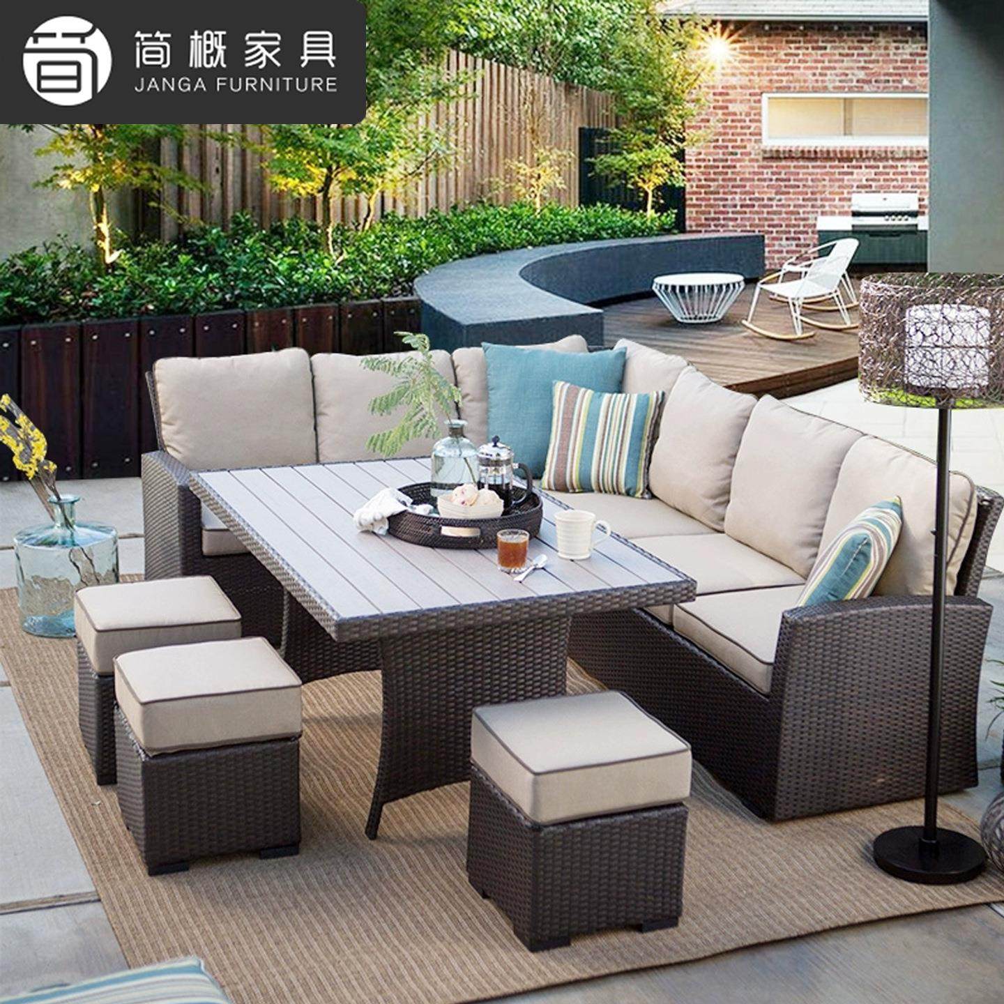 户外别墅藤编沙发庭院花园休闲沙发椅防水防晒露台室外转角藤沙发,住宅家具,户外沙发,淘宝优惠券,粉丝福利购,淘宝优惠卷