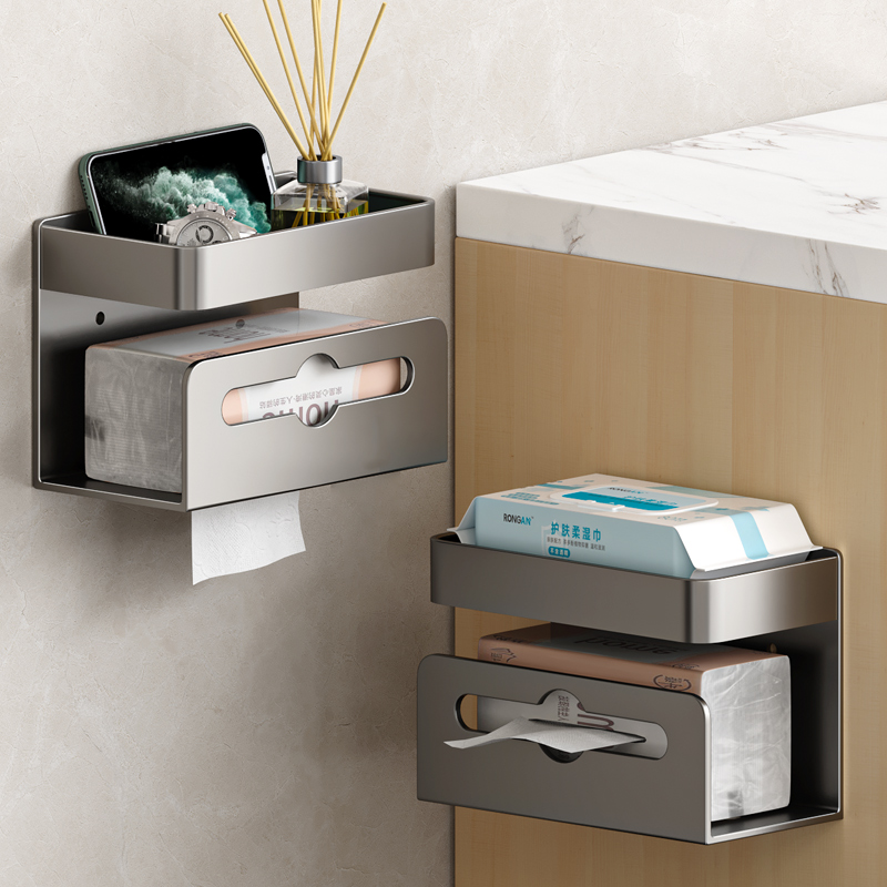 洗手间纸巾架壁挂式抽q纸架卫生间浴室免打孔纸巾盒厕所卷纸置物