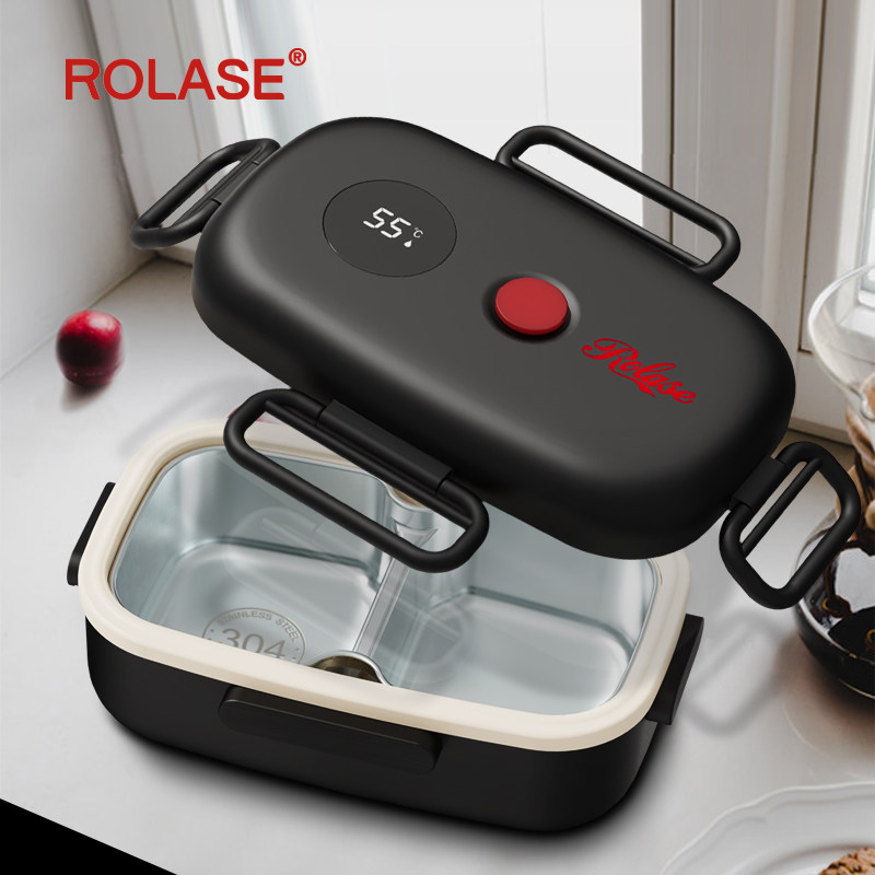 智能温显304不锈钢保温饭盒便携便当盒桶上班族学生专用单层分格