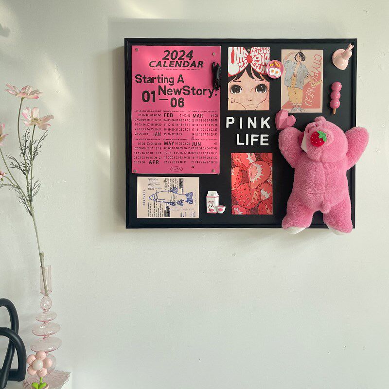 yopo优朴新款网红粉色系铝合金金属黑板磁吸电表箱墙面装饰免打孔