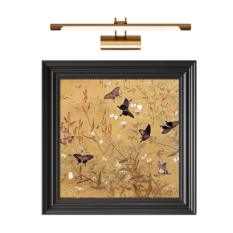 中古侘寂挂画墙面氛围灯装饰画酒店客厅茶室餐厅会所挂件吊杆灯画